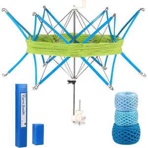 Yarn Swift, Metal Yarn Umbrella Swift, Holder for Skeins, Lightweight Design Adjustable Angle/Height to Suit Space, Crochet Accessories for Winding, Ideal Helper for Crocheters and Knitting Lovers