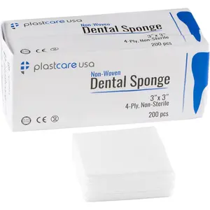 200 Gauze Pads 3x3 - Soft 4-Ply Non Woven Gauze Sponges - Non Sterile Dental Gauze & Esthetic Wipes - All Purpose Medical Gauze Squares for First Aid, Surgical, Wound Dressing
