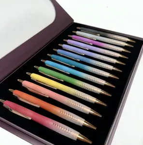 Shuttle Art Ballpoint Pens, 12 Pack Retractable Black Ink Ball Point Pens, Cute Pens 1.0mm Medium Point Waterproof Elegant Gift Set for Writing Journaling Note Taking School Office Home Mother's Day, Father's Day