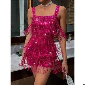 Pants Jumpsuit Tassel Women's Jumpsuit Backless Straps Thick Sequins Fashion Dress Summer Allurite