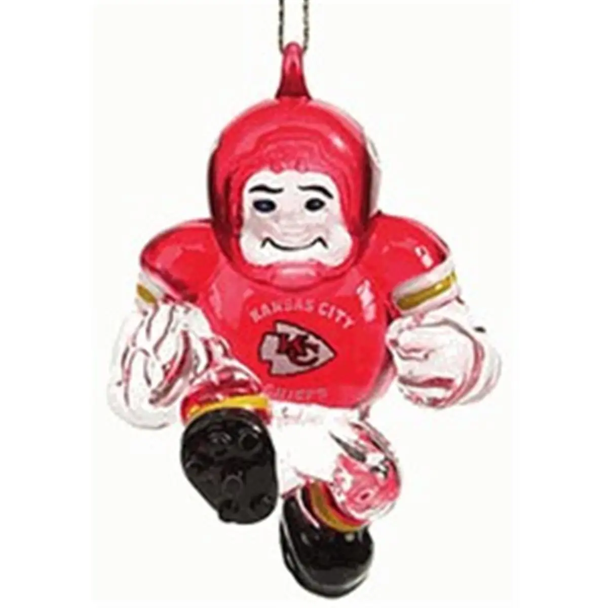Kansas City Chiefs 3-in Decorative Christmas Ornament, 3-Inch Crystal Halfback Ornament with Logos