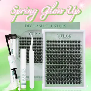 YOULUCK Upgraded Lash Clusters Kit – Soft Fluffy Long-Lasting Lashes with Glue Remover & Tweezer for Easy At-Home Application
