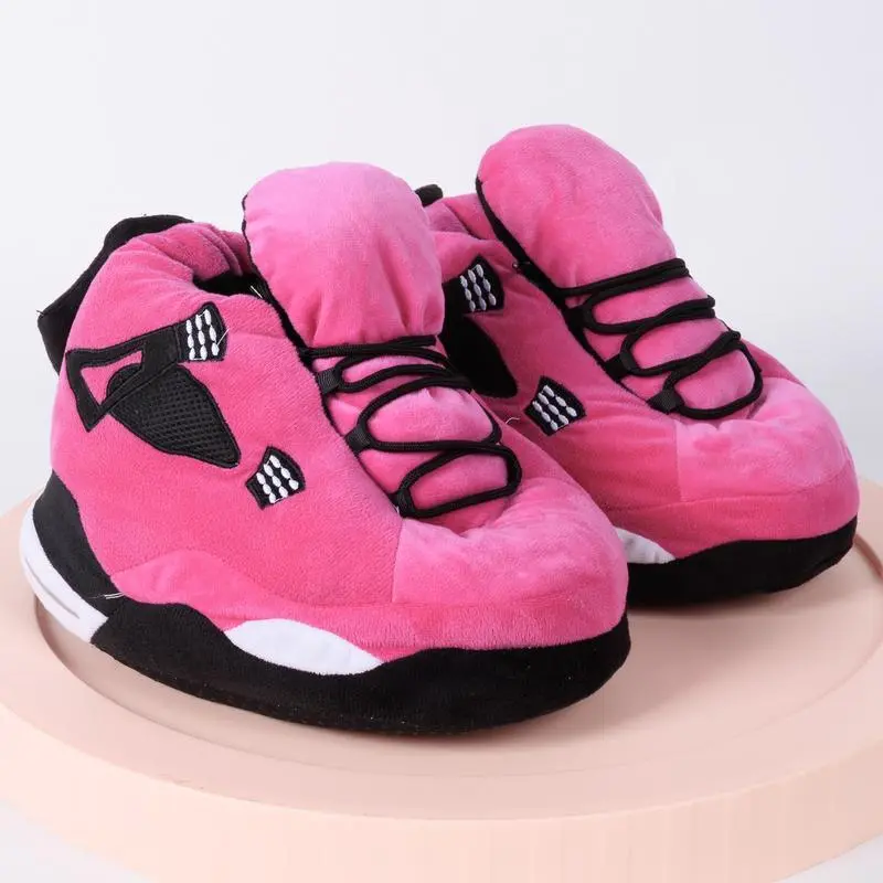 Men's Warm Casual Sneaker Slippers - Breathable, Soft Comfortable Indoor Adults Kids Footwear with Cartoon Print for Indoor Party (One Size), Polyester Sole
