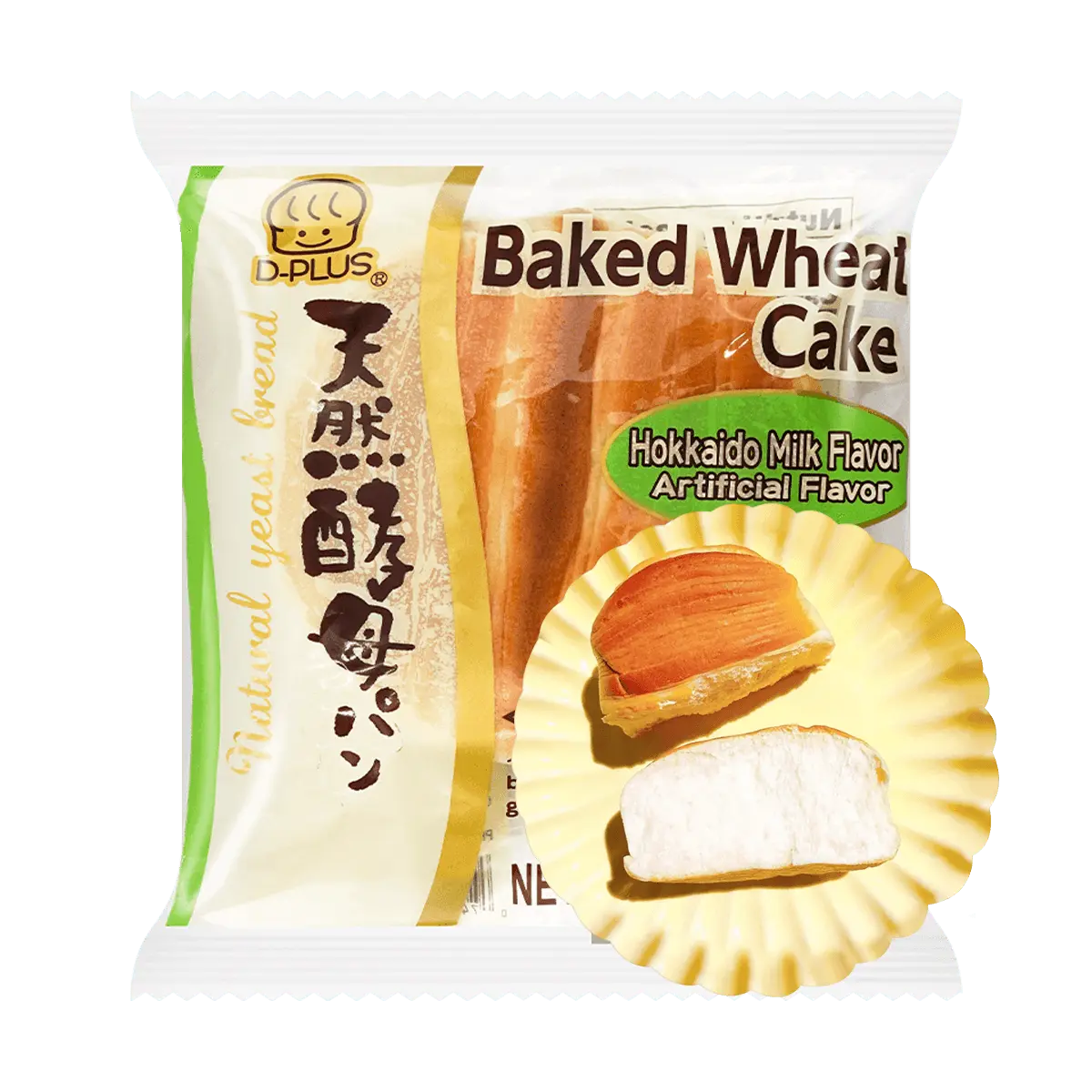 D-PLUS Hokkaido Cream Natural Yeast Bread - Japanese Dessert, 2.82oz