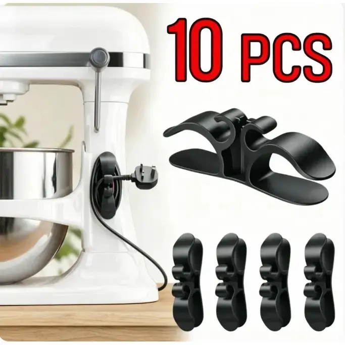 Cord Organizer for Appliances, Small 8 Pack Upgraded Kitchen Appliance Cord Organizer Stick On Appliance Wire Organizer Wrapper for Kitchen Appliances Mixers, Coffee Maker, Pressure Cooker