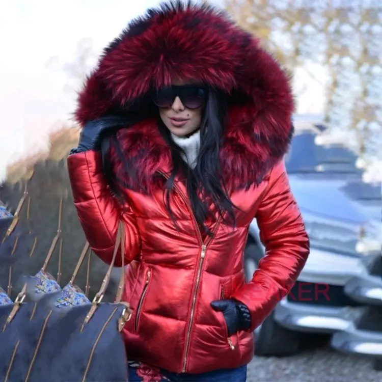 2024 Winter Down Cotton Faux Fur Collar Jacket