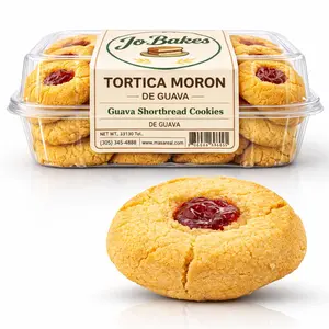 Jo Bakes | 18 ct Torticas de Morón de Guayaba – Traditional Cuban Guava Shortbread Cookies, Family Snack Pack