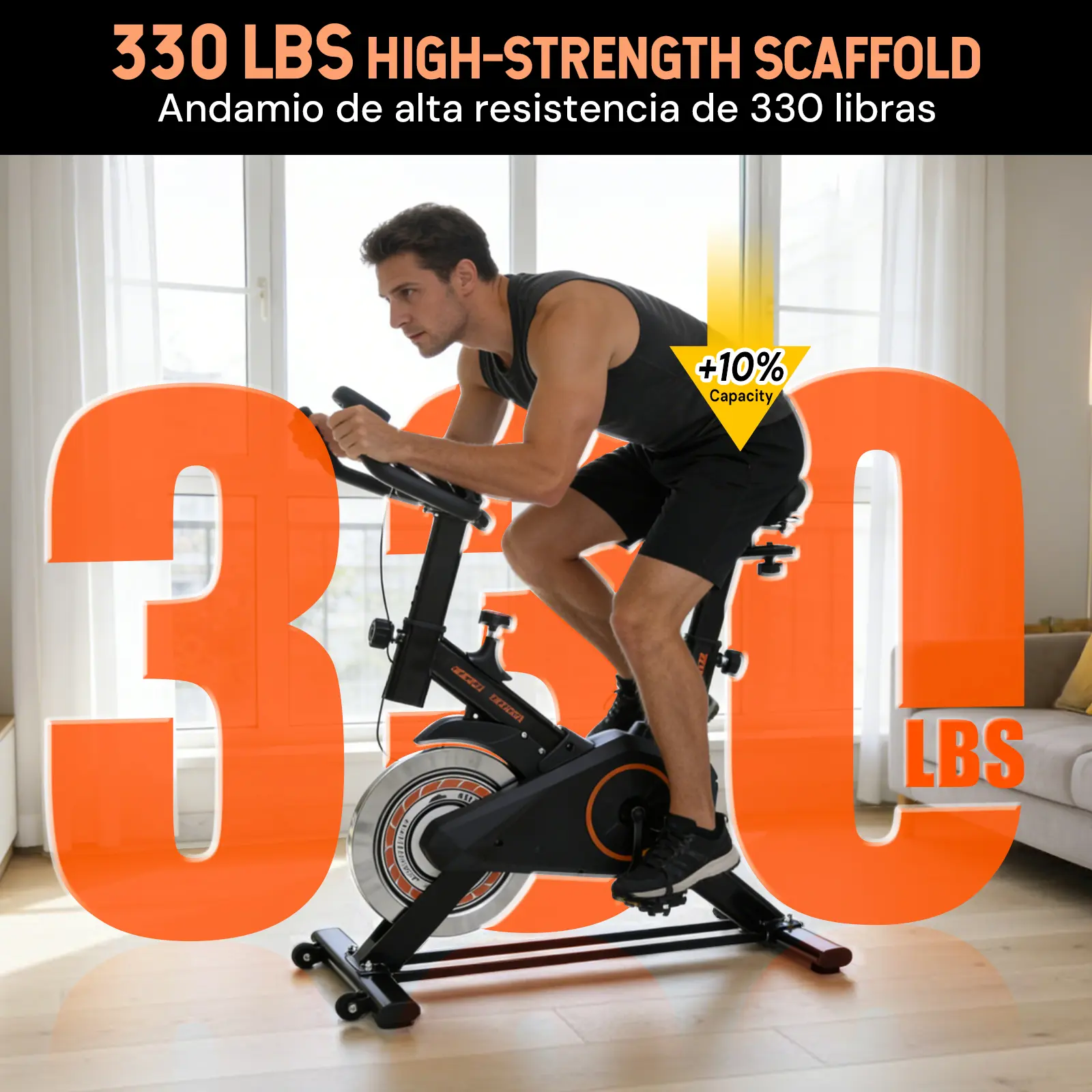 SEKAM Ultra-Quiet Belt Drive Indoor Cycling Bike | 330lbs Heavy Duty Stationary Exercise Bicycle with LCD Monitor & Adjustable Seat for Home Gym Cardio Workout