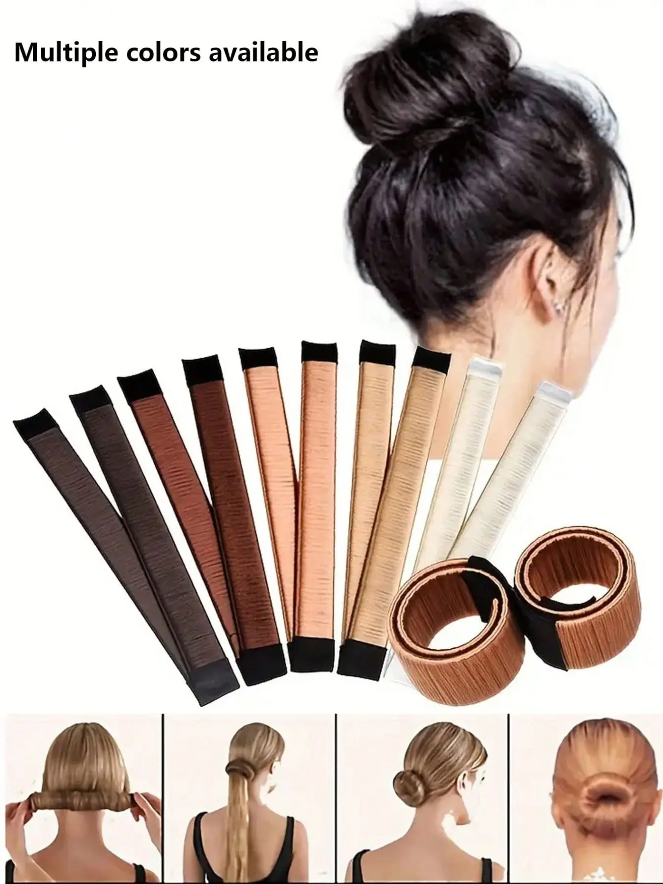 Minimalist Bun Maker Crown Styler Twisted Updo French Curls Magic Hair Bun Maker Fast & Easy Magic Bun Shaper For Women, Snap Roll Hair Nets Magic Buns Tool, Donut Curler Roller Dish Headbands, Hair Styling Tool, Hair Tools