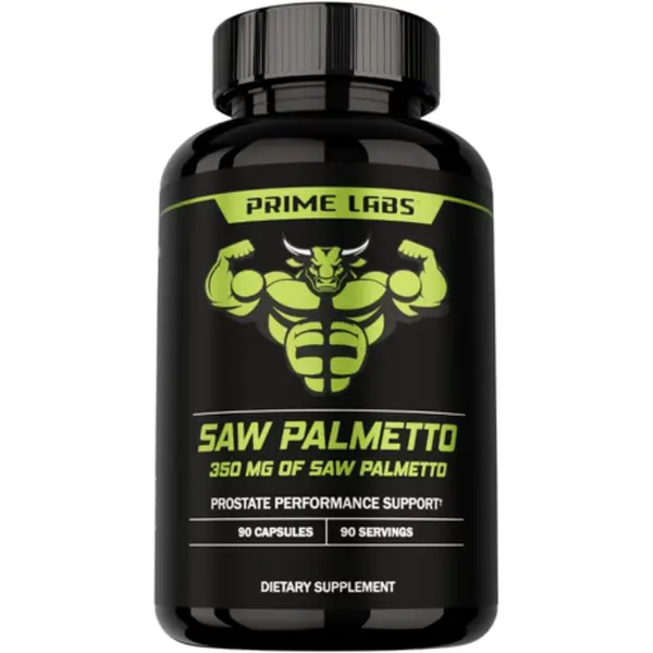 Prime Labs Saw Palmetto Extract 20:1 with BioPerine | Men’s Prostate & Urinary Support + Hair Wellness Support | 350mg Per Serving | 90 Capsules