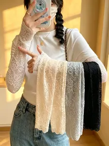 New Fashion Ice Lace Arm Sleeves Flower Print Casual Sun Protection Sleeves, Ideal for Daily Wear, Outdoor Activities, Summer Essentials, Everyday Elegance