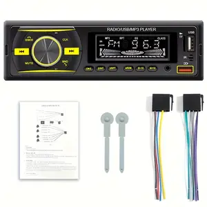 1pc Car Radio Stereo Multimedia Car Audio 1Din Wireless M3 Player 60W x 4 FM Receiver with IR Remote Control, AUX/USB/TF Card Slot, 4K UHD Display, 4K HDR, 4K UHD Video