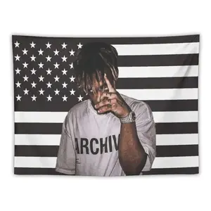 1PC Juice Music WRLD Rapper Inspired Music Flag - Wall Decoration For Bedroom, Living Room, And Dormitory Of Teenage Boys, Men's Cave Tapestry Backdrop Decorative Photo Hanging