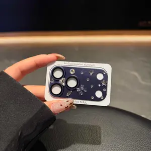 3D Diamond Bow Star Glass Camera Protector Case for iPhone 17 Pro Max 17Pro Lens Film Clear HD Full Cover