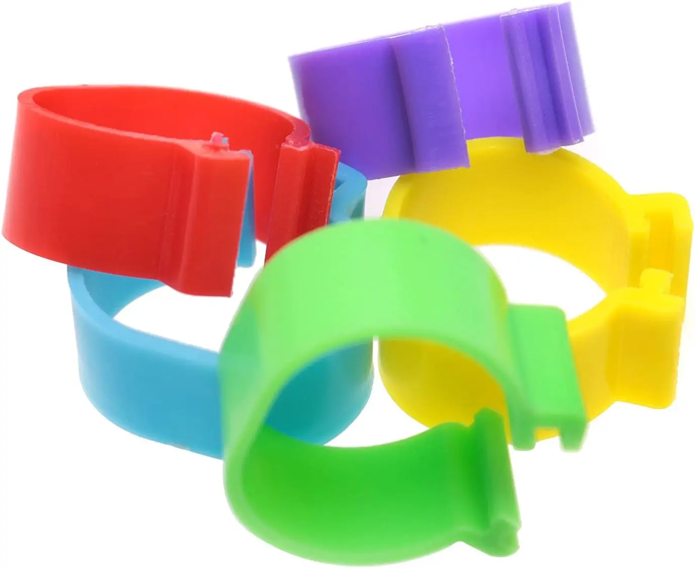 【Spring Glow Up】50 Pieces 16 mm Chicken Leg Bands Numbered Chicken Leg Rings Identification Leg Bands Multicolor Poultry Clip on Leg Bands Chicken Name Tags for Chickens Gamefowl Turkey Duck Goose Guinea Hens(16 mm)