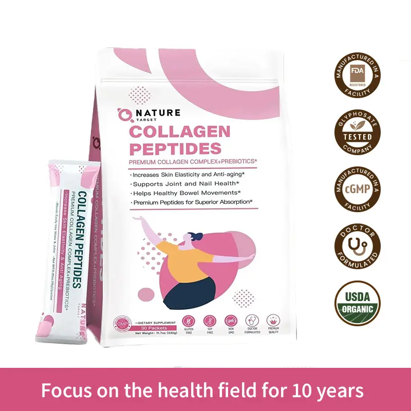 NATURE TARGET Multi Collagen Peptides Powder - Unflavored, Sugar-Free, Non-GMO - 330g Pack - 30 Servings - Healthcare, Edible Dietary Fitness Beauty Supplement collagen collagen peptide