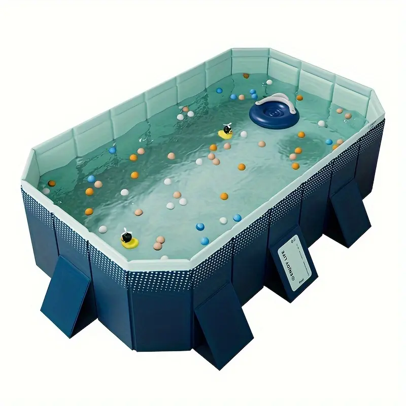 1pc Foldable Swimming Pool, Non-Inflatable Outdoor Large Swimming Pool, With Accessories, Suitable For Summer Water Party, Garden, Backyard Fun