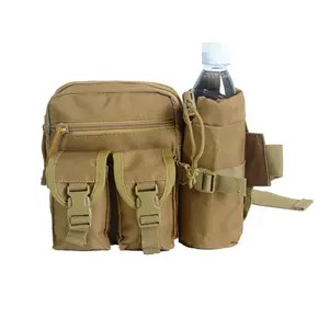 Outdoor Tactical Waist Bag - Olive Green Sports Hiking Pack with Water Bottle Compartment & Compact Backpack Design for Running & Adventures Adjustable Skull Print Sling Bag