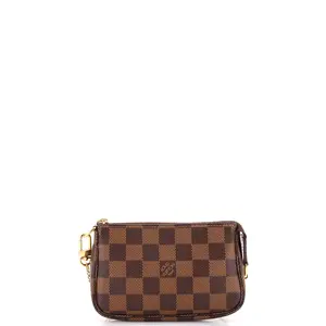 Pre-owned Louis Vuitton Canvas Coated Clutches & Wristlets Pochette Accessoires Damier Mini by Rebag