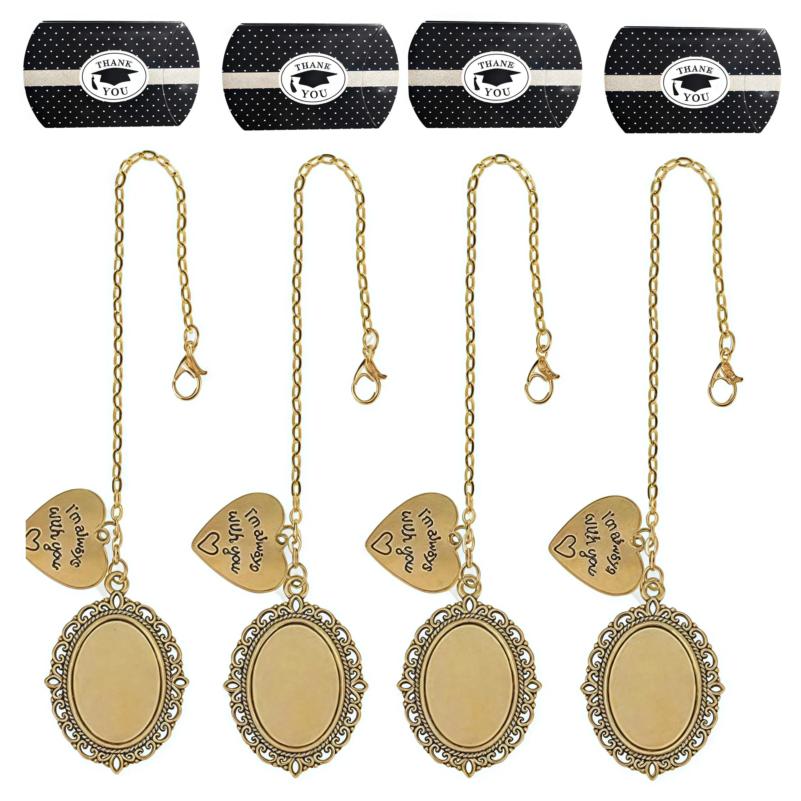 4pcs Graduation Cap Photo Charm Antique Charms I Always With You Memorial Ceremony College Gift Diy Grad Chain Glass Wear On In Memory For
