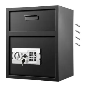 Digital Depository Safe 1.7 Cu Ft - Carbon Steel Drop Safe with Electronic Lock & Keys - Home, Office, el Security Box Default