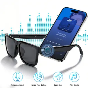 Bluetooth Audio Smart Glasses,Blue Light/Polarized Sunglass Glasses for Women Men,Open Ear Sound Mic & Speakers, Magnetic Charging,Touch & Voice Assistant