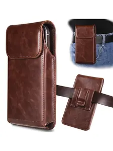 Men'S Premium Faux Leather Phone Case with Belt Clip - Durable, Lightweight & Multi-Functional Wallet Pouch for Secure Phone Storage, Brown, Adjustable Strap, Perfect for Everyday Use, Everyday Carry | Minimalist Design | Durable Wallet Accessories