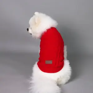 Pet Pure Color Knitted Sweater, Soft Fabric Material, Ideal for Poodle, Cats & Dogs, Comfortable Fit Design, Perfect Gift Choice