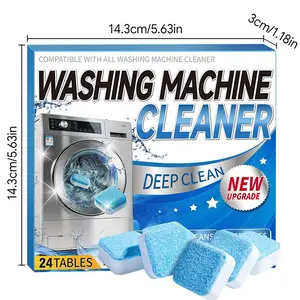 24-Pack Washer Machine Cleaner Tablets Deep Cleans Year-Round for HE Top-Load & Front-Load Washers Removes Grime Build-Up Septic-Safe Household Mother's Day Gift