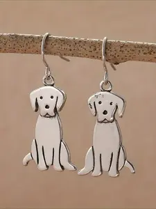 1 Pair of Creative Retro Handmade Animal Pendant Earrings, Cute Jewelry Accessories for Daily Holiday Parties