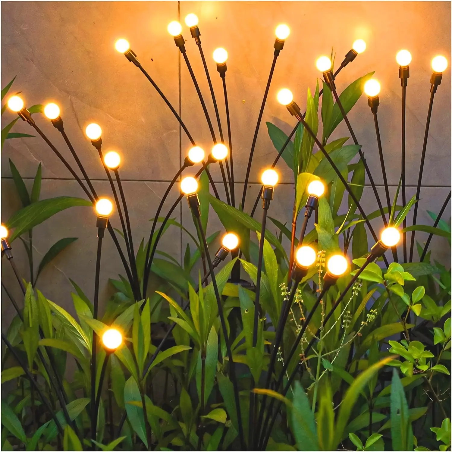 Hoodink Solar Firefly Light, Solar Lights Outdoor（4/8 Packs, 32/48 LEDs), Solar Garden Lights, Garden Decor, Fairy Lights, Firefly Light for Patio Decor,Big Bulb,Gifts for Women, Girlfriend,Grandma, Outdoor Solar Lamp, Solar Outdoor Lights