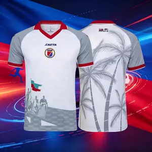 2026 Haiti National Home And Away Blue White And Red Short Sleeve Soccer Jersey Fans Version