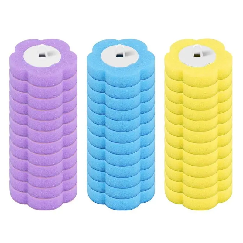 Disposable Toilet Brush Refill, 36pcs/set 3 Layer Sponge Toilet Brush Replacement Head, Household Cleaning Tool for Bathroom Toilet, House Accessories, Home Cleaning Products, Cleaning Supplies