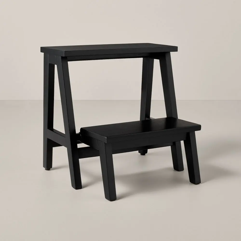 18" Wood Kitchen Step Stool - Black - Hearth & Hand with Magnolia