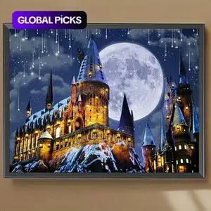 Hogwarts Castle Pattern DIY Diamond Art Colorful Painting Kit (No Frame), DIY 5D Diamond Arts, Colorful Painting for Bedroom Wall Craft Decoration #GLOBAL PICKS