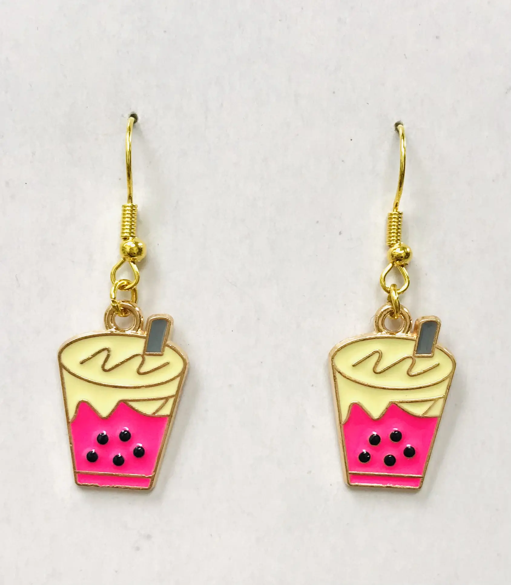 Boba Tea Earrings Fuchsia