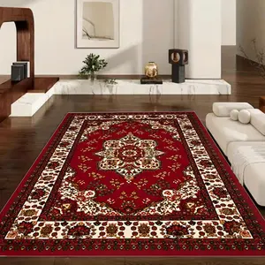 Vintage Bohhemian Style Rug, Boho Persian Rug, Non-slip Washable Floor Mat, Decorative Carpet for Home Living Room Bedroom Kitchen