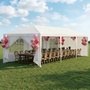 Outdoor Canopy Tent 10x20/30ft, Party Tent with 0/5/7/8 Removable Sidewalls, Outside Event Tents for Parties, Birthday, Wedding Canopy Waterproof