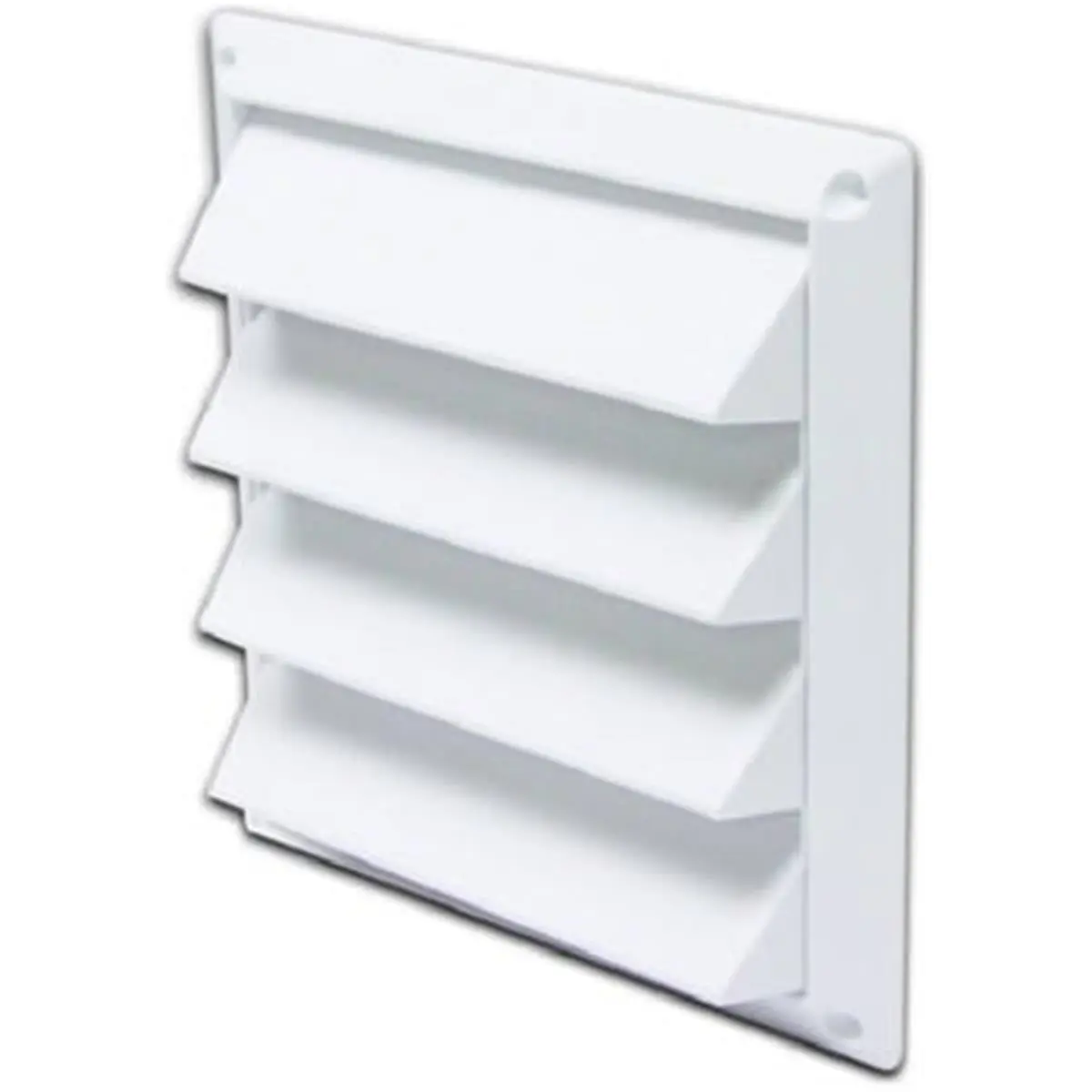 Lambro 604W 4 in. White Air Intake Vent - 4 Fixed Louvers, Factory-Installed Screen, 4.75x1.5x4.75 in Dimensions, 0.26 lbs