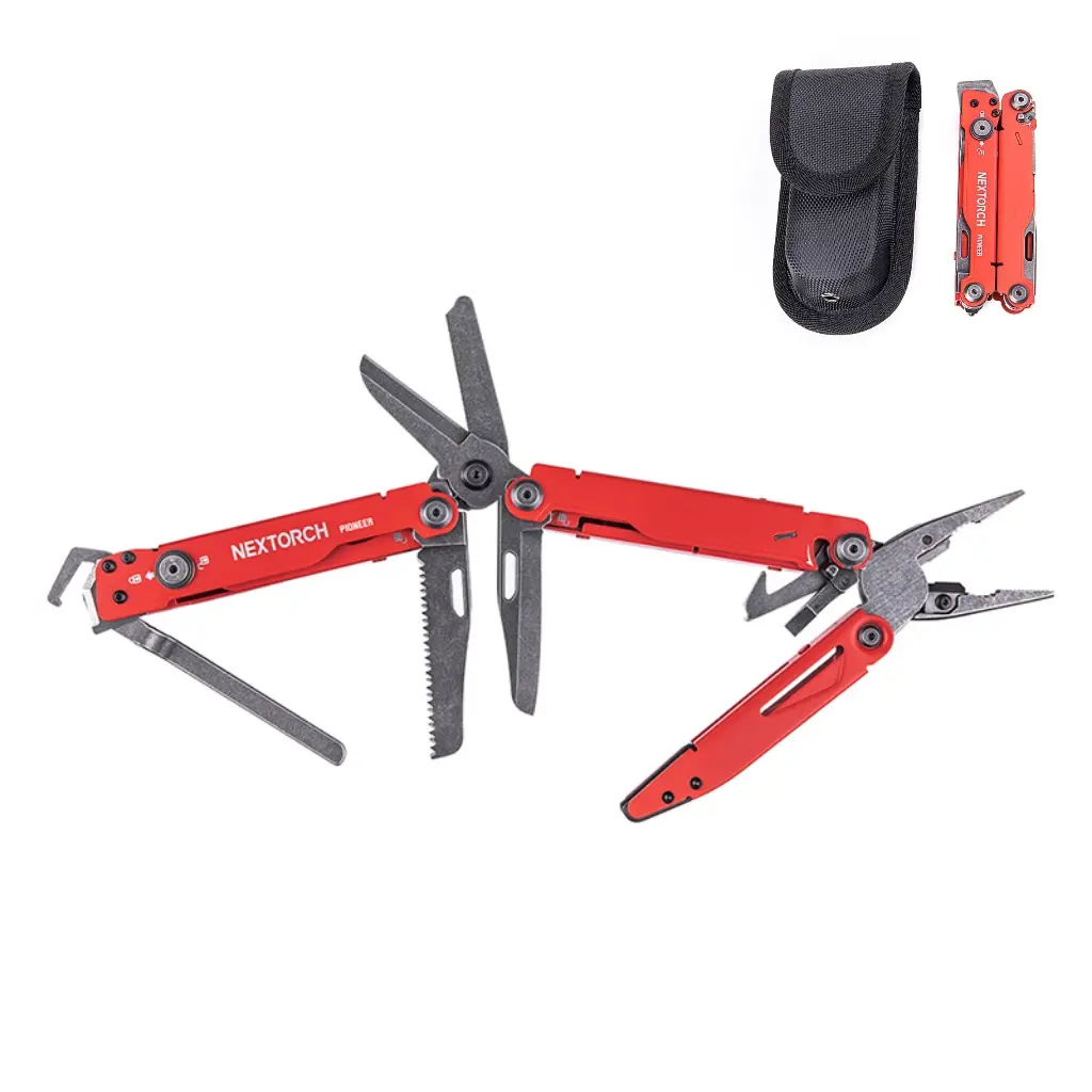 【USA】NEXTORCH Pioneer MT20 Multitool - EDC Gear, 268g, Glass-Breaking Tip, Duty Belt Clip, Handcuff Cutter, Cable Tie Cutter, Measuring Rule - Multipurpose Tool for Hiking/Light Outdoor, Multitools & Accessories