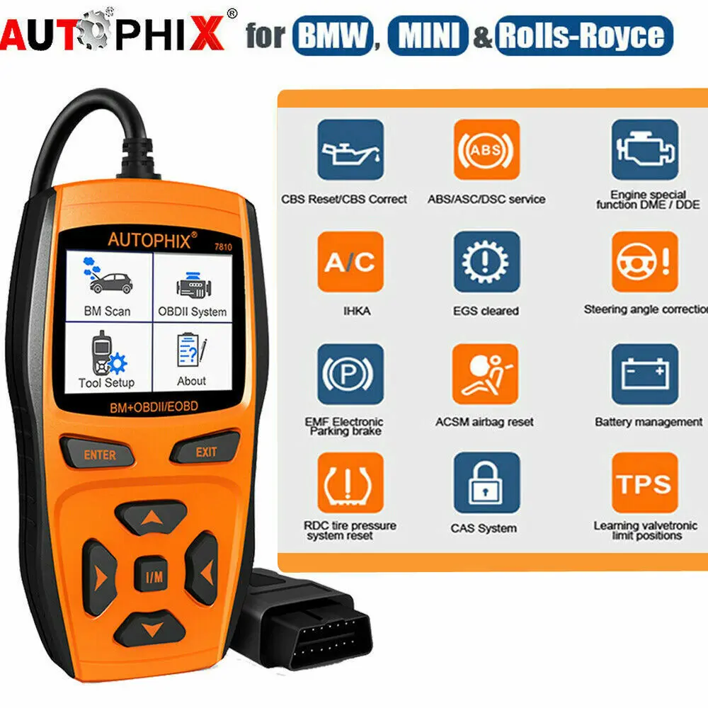 AUTOPHIX 7810 Automotive Diagnostic Tool - BMW Full System OBD2 Scanner Diagnostic Tester for ABS, Airbag, CBS, SAS Vehicles
