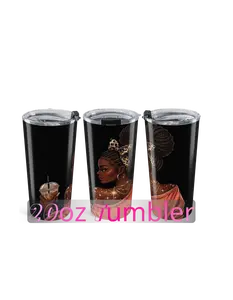 Afro Chic Woman Illustration Tumbler | 20oz Stainless Travel Cup