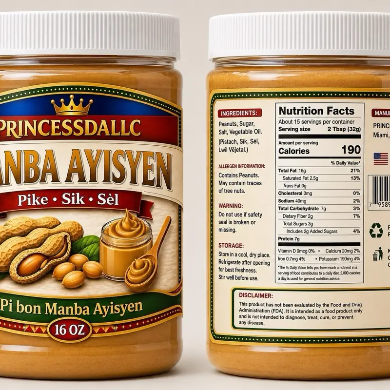 Peanut Butter, Creamy Unsweetened Spread, 16 oz Jar, Ideal for Sandwiches & Snacks