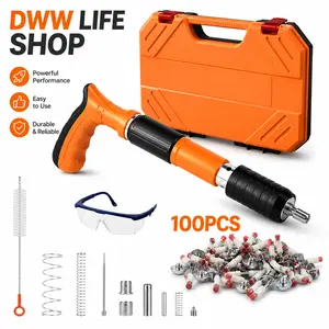 【fathersdaygift】Manual Mini Steel Nail Gun 5 Gears Power Adjustable Concrete nail gun Woodworking integrated air nailer gun with 100 Nails  #summervibes fathersdaygift
