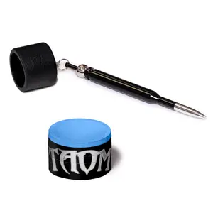 Taom Billiard V10 Chalk Blue 1 pc w/Bullet Chalk Holder