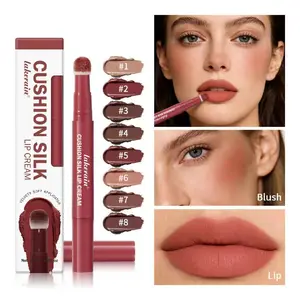 Cushion Silk Lip Cream&Blush  Matte Lip Cream - Lip Contour Stain, Long-Lasting & Smooth Skin, Non-Drying, Moisturizing Non-Fading Lipstick,Soft Focus Effect Lip Makeup