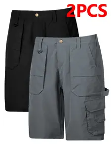 2-Pack Summer Men’s Multi-Pocket Outdoor Shorts