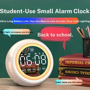 Ai Smart Voice Alarm Clock Bluetooth-compatible Speaker, Student Multifunctional Loud Sound, Rechargeable Bass Boombox for Dormitory