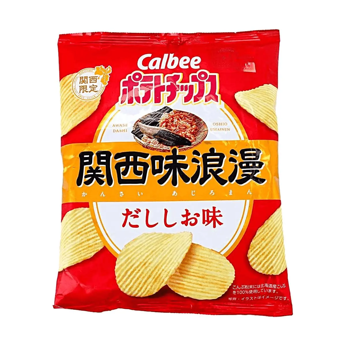 Calbee Kansai Style Romantic Potato Chips - Salty Dashi Flavor (57g) - Limited Edition Japan Snack