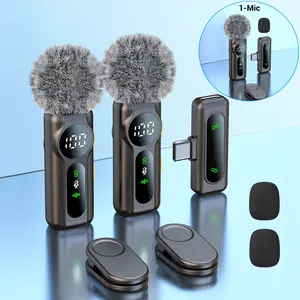 Mini Pro Wireless Lapel Mic Clip for iPhone, iPad, Android, Intelligent Noise Cancellation, Long Battery Life, USB Rechargeable Mic for Vlogging & Teaching, USB Streaming Mic